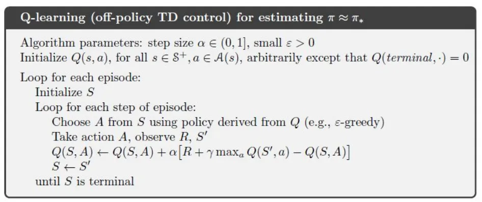 Q learning off policy update memakai maksimum Q pada state berikutnya