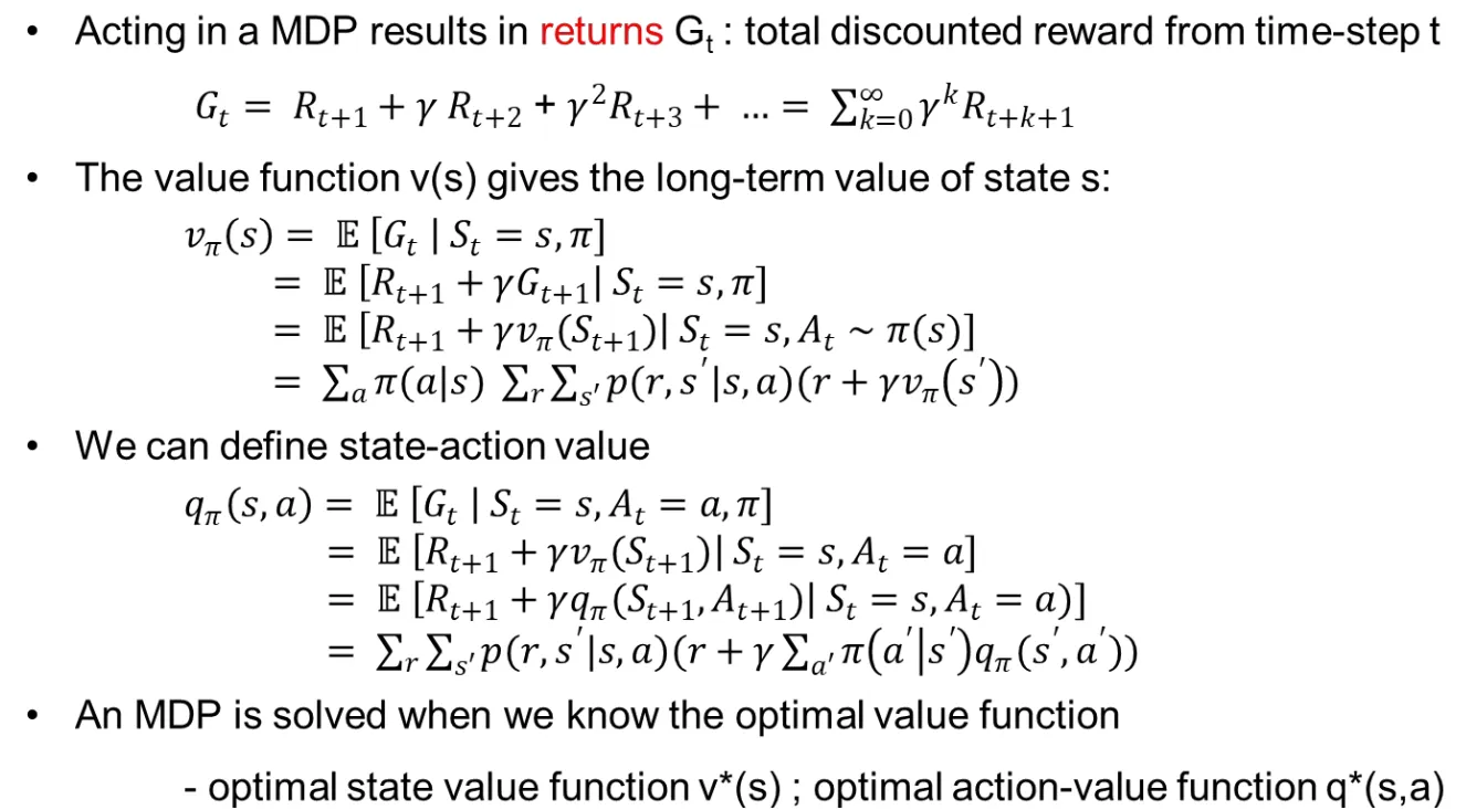 Return state value action value dan hubungan Bellman
